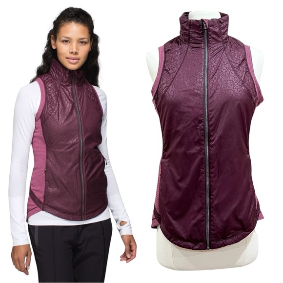 Lululemon Rebel Runner Vest Petal Camo Embossed Bordeaux Drama Size 8 - Picture 1 of 16